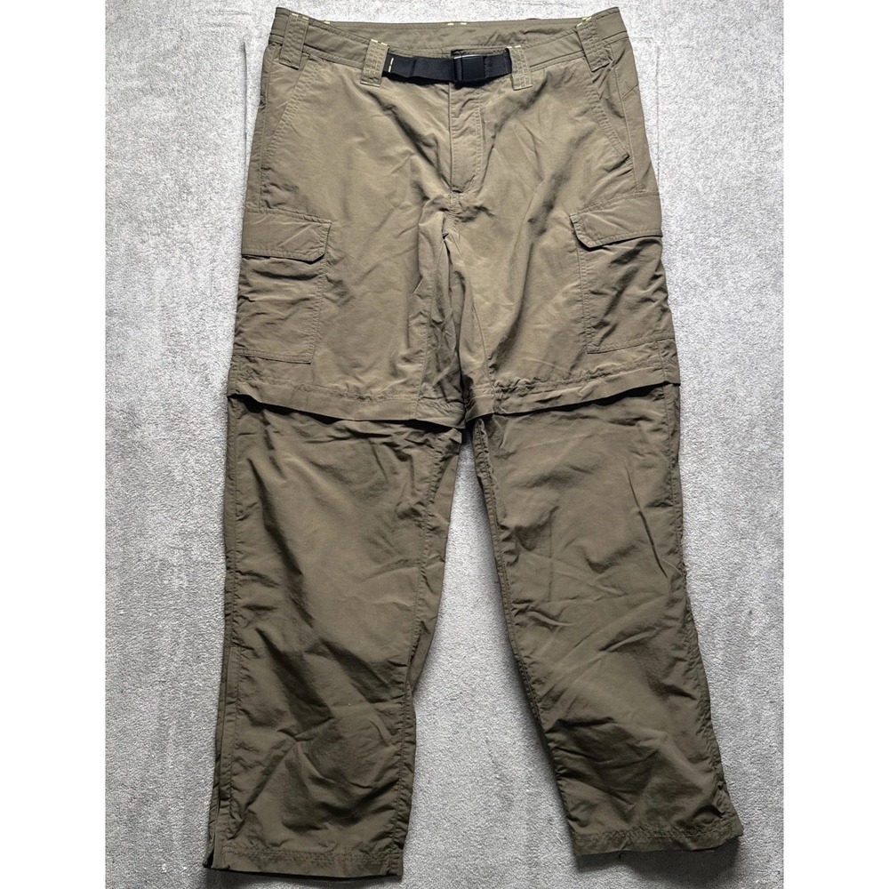 Eddie Bauer Men's Olive Green Convertible Cargo Hiking Pants 36x32 Nylon Outdoor